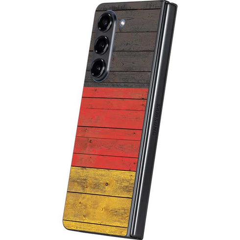 German Flag Dark Wood Galaxy Z Fold5 5G Skin